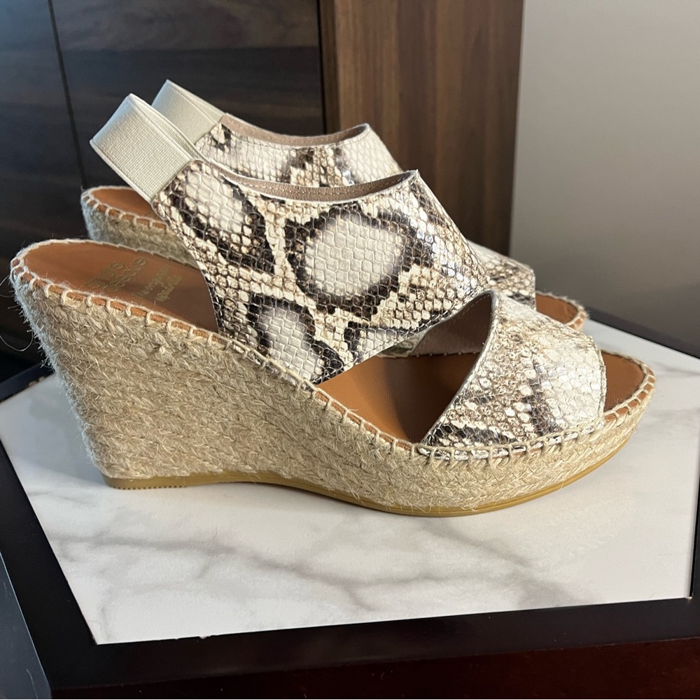 Andre Assous Women’s  Reese High Heel Espadrille Sandals in Snakeskin, 11